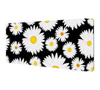 Eslifey Extra Large Mouse Pad, Spring Flowers Daisies Floral Pattern Extended Desk Mousepad with Non-Slip Rubber Base, Desk Pad Protector for Gamer, Office & Home, 40x89.5cm