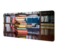 Eslifey Extra Large Mouse Pad, Stack of Old Books in Library Extended Desk Mousepad with Non-Slip Rubber Base, Desk Pad Protector for Gamer, Office & Home, 40x89.5cm