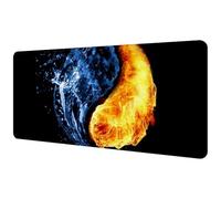 Eslifey Extra Large Mouse Pad, Tai Chi Water Fire Black Extended Desk Mousepad with Non-Slip Rubber Base, Desk Pad Protector for Gamer, Office & Home, 40x89.5cm