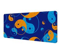 Eslifey Extra Large Mouse Pad, Tai Chi Yellow Blue Pattern Extended Desk Mousepad with Non-Slip Rubber Base, Desk Pad Protector for Gamer, Office & Home, 40x89.5cm