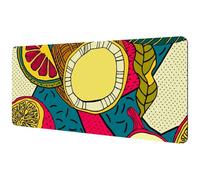 Eslifey Extra Large Mouse Pad, Tropical Flowers and Fruits Exotic Pattern Extended Desk Mousepad with Non-Slip Rubber Base, Desk Pad Protector for Gamer, Office & Home, 40x89.5cm