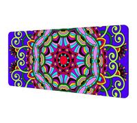 Eslifey Extra Large Mouse Pad, Vintage Tribal Mandala Flower Circle Pattern Extended Desk Mousepad with Non-Slip Rubber Base, Desk Pad Protector for Gamer, Office & Home, 40x89.5cm