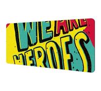 Eslifey Extra Large Mouse Pad, We are Heroes Extended Desk Mousepad with Non-Slip Rubber Base, Desk Pad Protector for Gamer, Office & Home, 40x89.5cm