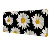 Eslifey Extra Large Mouse Pad, White Daisies Beautiful Flowers Pattern Extended Desk Mousepad with Non-Slip Rubber Base, Desk Pad Protector for Gamer, Office & Home, 40x89.5cm