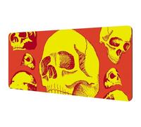 Eslifey Extra Large Mouse Pad, Yellow Skull Head Danger Extended Desk Mousepad with Non-Slip Rubber Base, Desk Pad Protector for Gamer, Office & Home, 40x89.5cm