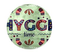 Eslifey Extra Large Shag Pile Soft Shaggy Area Rugs, 160 cm Circle Carpet Living Room Bedroom Mats, Home Decor Shag Hallway Runner Rugs, Hygge Time Green