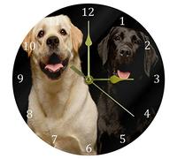 Eslifey Labrador Retriever Cute Animal Dog Wall Clock Framless Non-Ticking Decor Wall Clock Round Acrylic Wall Clock