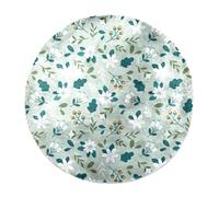 Eslifey Large Round Fluffy Area Rugs, 100cm Luxury Shag Rug Soft Rugs Non Slip Fuzzy Rug, Colourful Ditsy Floral_Layout Carpet Faux Fur Rug for Nursery Floor