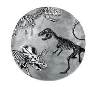 Eslifey Large Round Fluffy Area Rugs, 100cm Luxury Shag Rug Soft Rugs Non Slip Fuzzy Rug, Dinosaur Skeleton Carpet Faux Fur Rug for Nursery Floor