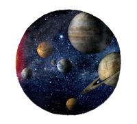 Eslifey Large Round Fluffy Area Rugs, 100cm Luxury Shag Rug Soft Rugs Non Slip Fuzzy Rug, Solar System Galaxy Carpet Faux Fur Rug for Nursery Floor