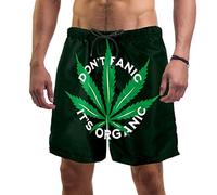 Eslifey Man Beach Shorts Cannabis Leaf Marijuana Leaves Swim Trunks Elastic Swimsuit Board Shorts for Men,XL Multi