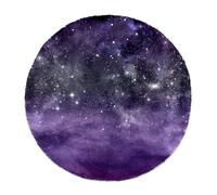 Eslifey Modern Large Shaggy Area Rugs Fluffy Rugs Living Room Decor Bedroom Decor, Starry Sky Space Purple Galaxy Deep Pile Floor Carpet 120cm Circle (4ft)