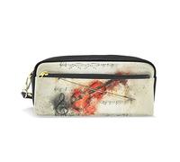 Eslifey Music Violin Portable Pouch PU Leather School Pen Case Stationary Pencil Bags Water Proof Cosmetic Bag Makeup Beauty Case