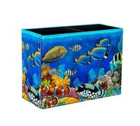 Eslifey Pen Holder Square Pencil Holder for Desk, Underwater World Fish Animals Pen Pot Pen Cup Makeup Brushes Holder Stand Display Desk Stationery Organiser for Home Office School