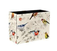 Eslifey Pen Holder Square Pencil Holder for Desk, Vintage Retro Birds Floral Pen Pot Pen Cup Makeup Brushes Holder Stand Display Desk Stationery Organiser for Home Office School