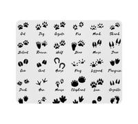 Eslifey Rectangle Mouse Pad, Animal Tracks Footrint Extended Desk Mousepad with Non-Slip Rubber Base, Desk Pad Protector for Gamer Office & Home, 11" x 9"