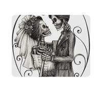 Eslifey Rectangle Mouse Pad, Art Marriage Skull Day of the Dead Extended Desk Mousepad with Non-Slip Rubber Base, Desk Pad Protector for Gamer, Office & Home, 11" x 9"