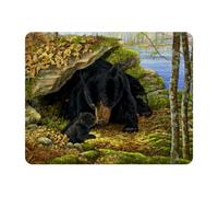 Eslifey Rectangle Mouse Pad, Black Bears Mon Love Baby Extended Desk Mousepad with Non-Slip Rubber Base, Desk Pad Protector for Gamer, Office & Home, 11" x 9"
