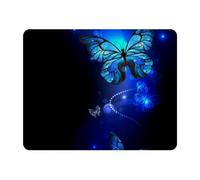 Eslifey Rectangle Mouse Pad, Blue Glowing Butterflies Morpho Pattern Extended Desk Mousepad with Non-Slip Rubber Base, Desk Pad Protector for Gamer, Office & Home, 11" x 9"