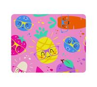 Eslifey Rectangle Mouse Pad, Cartoon Punchy Pastel Fruits in Glasses Pink Pattern Extended Desk Mousepad with Non-Slip Rubber Base, Desk Pad Protector for Gamer, Office & Home, 11" x 9"