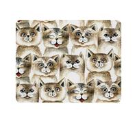 Eslifey Rectangle Mouse Pad, Cute Brown Retro Cat Head Pattern Extended Desk Mousepad with Non-Slip Rubber Base, Desk Pad Protector for Gamer, Office & Home, 11" x 9"