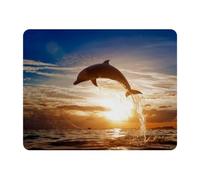 Eslifey Rectangle Mouse Pad, Dolphin Jumping Shining Sunset Sea Water Surface Extended Desk Mousepad with Non-Slip Rubber Base, Desk Pad Protector for Gamer, Office & Home, 11" x 9"