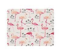 Eslifey Rectangle Mouse Pad, Flamingo Bird Palm Tree Pattern Extended Desk Mousepad with Non-Slip Rubber Base, Desk Pad Protector for Gamer, Office & Home, 11" x 9"