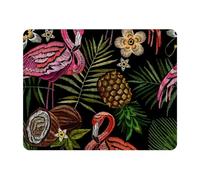 Eslifey Rectangle Mouse Pad, Flamingo Tropical Palm Tree Leaves Pineapple Coconut Pattern Extended Desk Mousepad with Non-Slip Rubber Base, Desk Pad Protector for Gamer, Office & Home, 11" x 9"