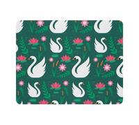 Eslifey Rectangle Mouse Pad, Floral Graceful Swans Extended Desk Mousepad with Non-Slip Rubber Base, Desk Pad Protector for Gamer, Office & Home, 11" x 9"