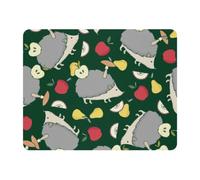 Eslifey Rectangle Mouse Pad, Hedgehog Apples Pattern Extended Desk Mousepad with Non-Slip Rubber Base, Desk Pad Protector for Gamer, Office & Home, 11" x 9"
