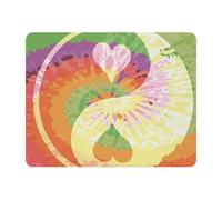 Eslifey Rectangle Mouse Pad, Hippie Style Peace Tai Chi Tie Dye Extended Desk Mousepad with Non-Slip Rubber Base, Desk Pad Protector for Gamer, Office & Home, 11" x 9"