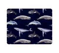 Eslifey Rectangle Mouse Pad, Killer Whale Dolphin Pattern Extended Desk Mousepad with Non-Slip Rubber Base, Desk Pad Protector for Gamer, Office & Home, 11" x 9"