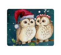 Eslifey Rectangle Mouse Pad, Merry Christmas Owls Winter Snow Extended Desk Mousepad with Non-Slip Rubber Base, Desk Pad Protector for Gamer, Office & Home, 11" x 9"