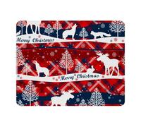 Eslifey Rectangle Mouse Pad, Merry Christmas Reindeers Extended Desk Mousepad with Non-Slip Rubber Base, Desk Pad Protector for Gamer, Office & Home, 11" x 9"