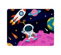 Eslifey Rectangle Mouse Pad, Outer Space Planet Rocket Alien Earth Extended Desk Mousepad with Non-Slip Rubber Base, Desk Pad Protector for Gamer, Office & Home, 11" x 9"