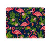 Eslifey Rectangle Mouse Pad, Pink Flamingo Palm Tree Leaf Flowers Pattern Extended Desk Mousepad with Non-Slip Rubber Base, Desk Pad Protector for Gamer, Office & Home, 11" x 9"