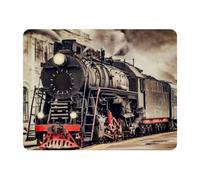 Eslifey Rectangle Mouse Pad, Retro Steam Train Departs From the Station Extended Desk Mousepad with Non-Slip Rubber Base, Desk Pad Protector for Gamer, Office & Home, 11" x 9"