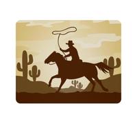 Eslifey Rectangle Mouse Pad, Silhouette Cowboy Riding Extended Desk Mousepad with Non-Slip Rubber Base, Desk Pad Protector for Gamer, Office & Home, 11" x 9"