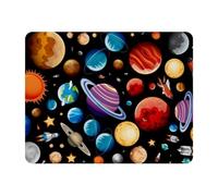Eslifey Rectangle Mouse Pad, Space Planets Pattern Universe Extended Desk Mousepad with Non-Slip Rubber Base, Desk Pad Protector for Gamer, Office & Home, 11" x 9"