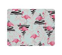 Eslifey Rectangle Mouse Pad, Summer Pink Flamingos Zebra Triangles Leopard Pattern Extended Desk Mousepad with Non-Slip Rubber Base, Desk Pad Protector for Gamer, Office & Home, 11" x 9"