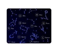 Eslifey Rectangle Mouse Pad, Twelve Constellations in the Night Sky Extended Desk Mousepad with Non-Slip Rubber Base, Desk Pad Protector for Gamer, Office & Home, 11" x 9"