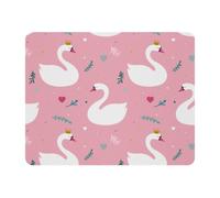 Eslifey Rectangle Mouse Pad, White Crown Swan Green Leaves Pink Extended Desk Mousepad with Non-Slip Rubber Base, Desk Pad Protector for Gamer, Office & Home, 11" x 9"