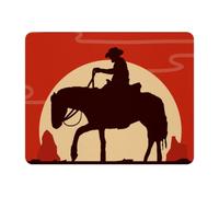 Eslifey Rectangle Mouse Pad, Wild West Silhouette Cowboy Riding Extended Desk Mousepad with Non-Slip Rubber Base, Desk Pad Protector for Gamer, Office & Home, 11" x 9"