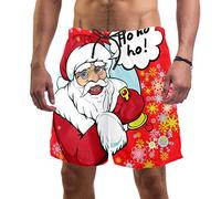 Eslifey Santa Claus Pop Art Bubble for Christmas Swim Trunks Elastic Swimsuit Board Shorts for Men Multi