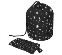 Eslifey Travel Cosmetic Bags Barrel Makeup Bag, Multifunctional Toiletry Bucket Bags Round Organizer Storage Pocket, Stars Shining Pattern