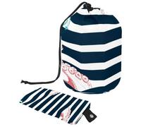 Eslifey Travel Cosmetic Bags Barrel Makeup Bag, Multifunctional Toiletry Bucket Bags Round Organizer Storage Pocket, Marine Octopus Tentacles Stripe Pattern