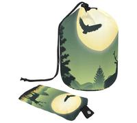 Eslifey Travel Cosmetic Bags Barrel Makeup Bag, Multifunctional Toiletry Bucket Bags Round Organizer Storage Pocket, Wildlife Deer Wild Animals