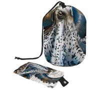 Eslifey Travel Cosmetic Bags Barrel Makeup Bag, Multifunctional Toiletry Bucket Bags Round Organizer Storage Pocket, Vintage Map Blue Octopus Painting