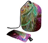 Eslifey Travel Cosmetic Bags Barrel Makeup Bag, Multifunctional Toiletry Bucket Bags Round Organizer Storage Pocket, Peacock Paintings Peacock Art Peacock Decor