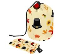 Eslifey Travel Cosmetic Bags Barrel Makeup Bag, Multifunctional Toiletry Bucket Bags Round Organizer Storage Pocket, Thanksgiving Turkey
